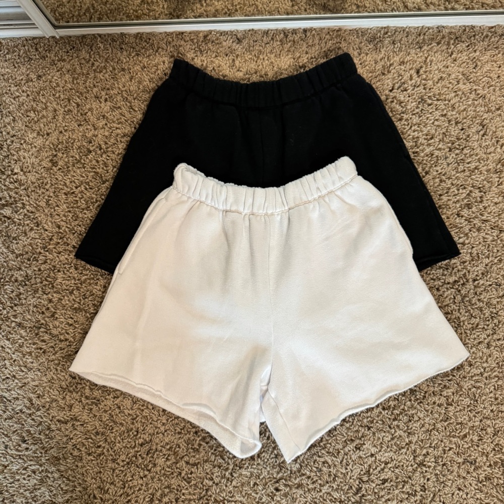 Aerie Black and White Athletic Shorts